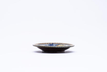 5寸皿 魚文線彫(忠作)
