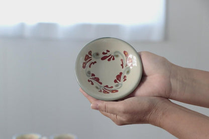 3.5寸皿 赤絵染付